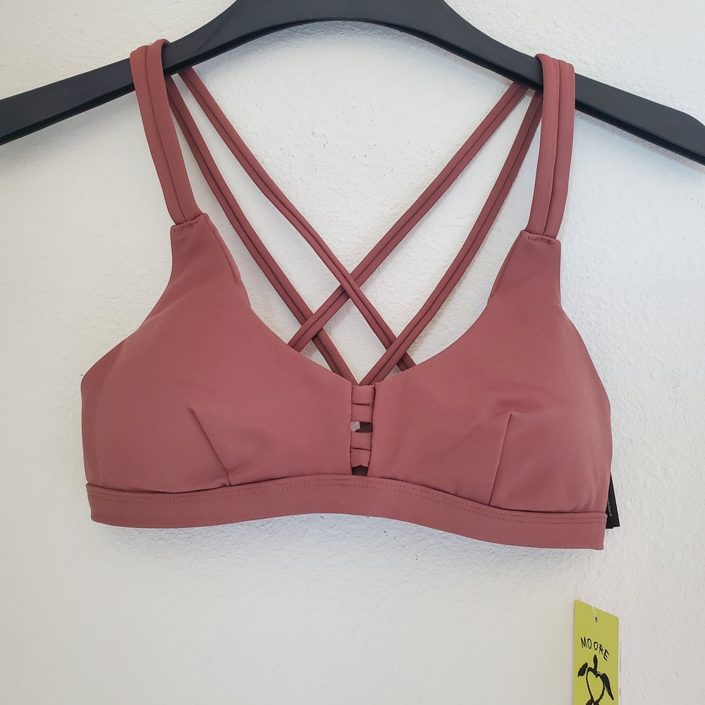 Hurley Strappy Bikini Top in Mauve